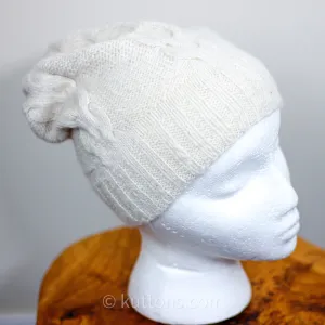 100% Pure Cashmere Beanie - Handknit Pashmina Cashmere Hat from Ladakh Himalayas | Cream, Unisex