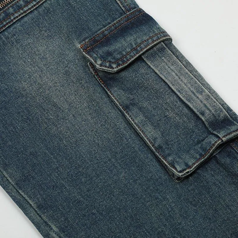 1984 Denim Cargo Pants Unique Pockets