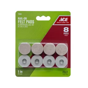 Ace Beige 1 in. Tap-On Felt Cushioned Glide 8 pk