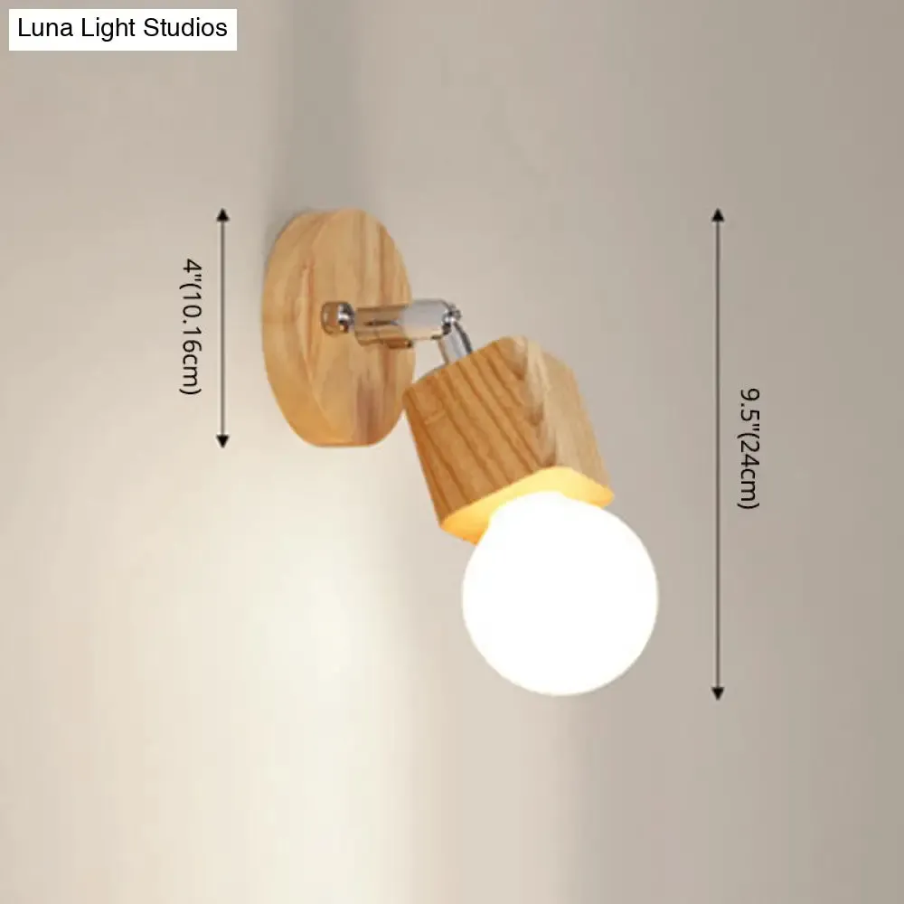 Adjustable Wooden Vanity Mirror Light: Modern Sconce for Bathroom Vanity