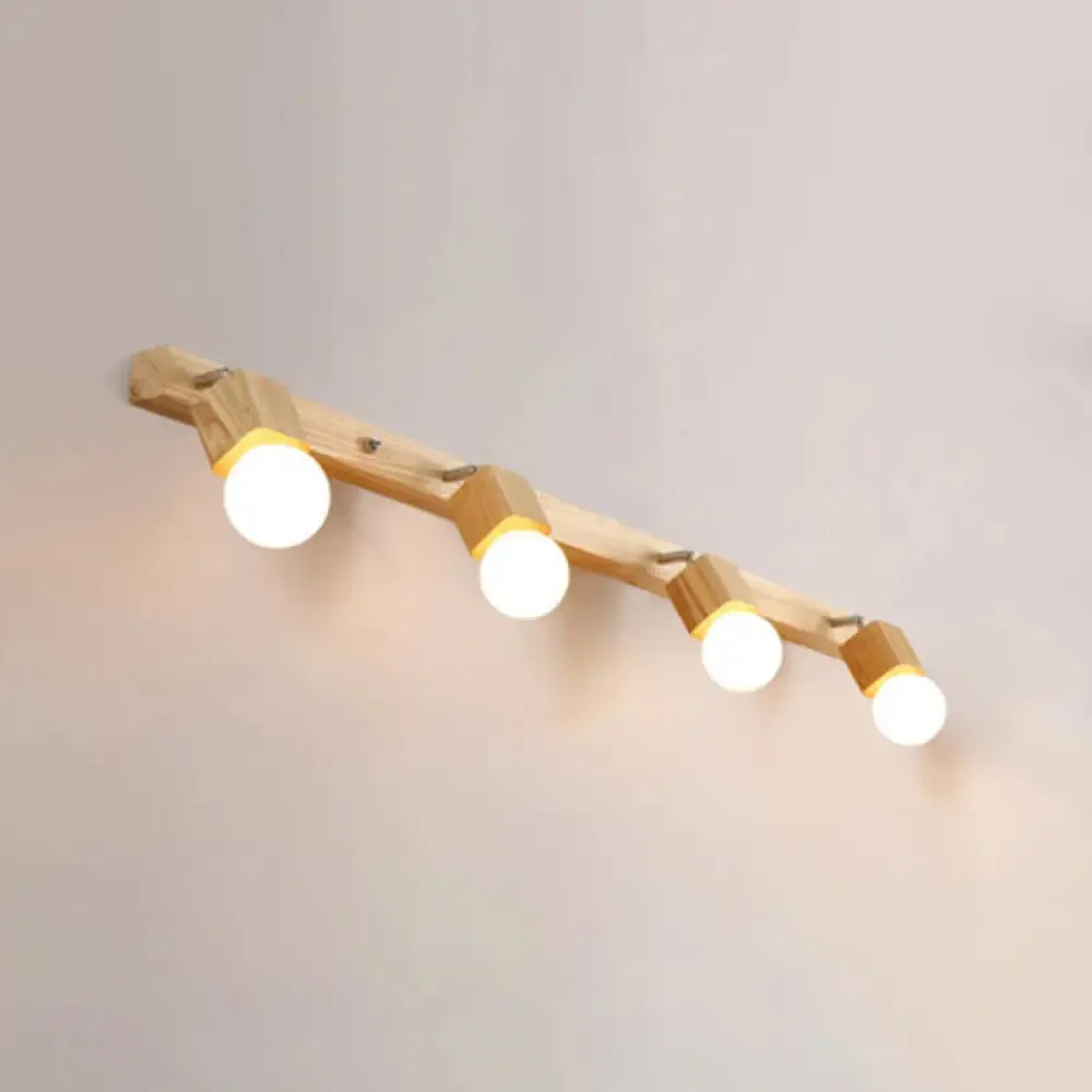 Adjustable Wooden Vanity Mirror Light: Modern Sconce for Bathroom Vanity