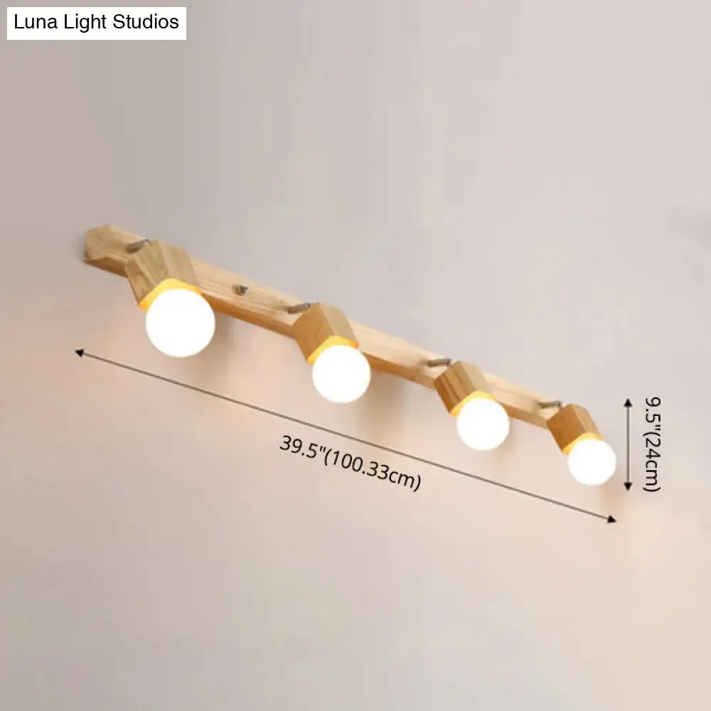 Adjustable Wooden Vanity Mirror Light: Modern Sconce for Bathroom Vanity