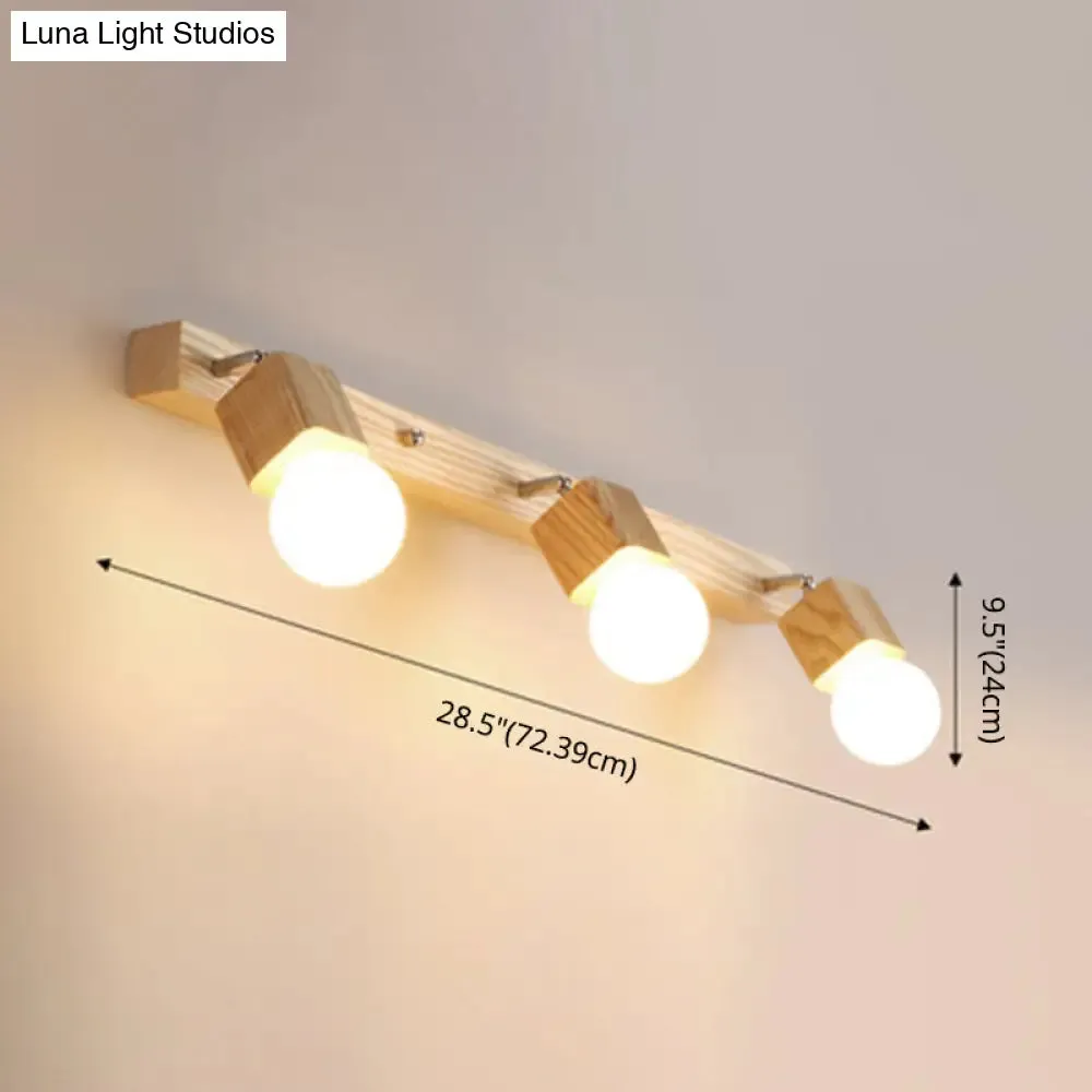 Adjustable Wooden Vanity Mirror Light: Modern Sconce for Bathroom Vanity