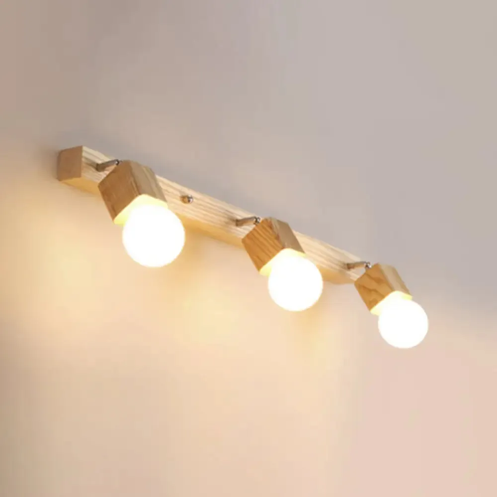 Adjustable Wooden Vanity Mirror Light: Modern Sconce for Bathroom Vanity