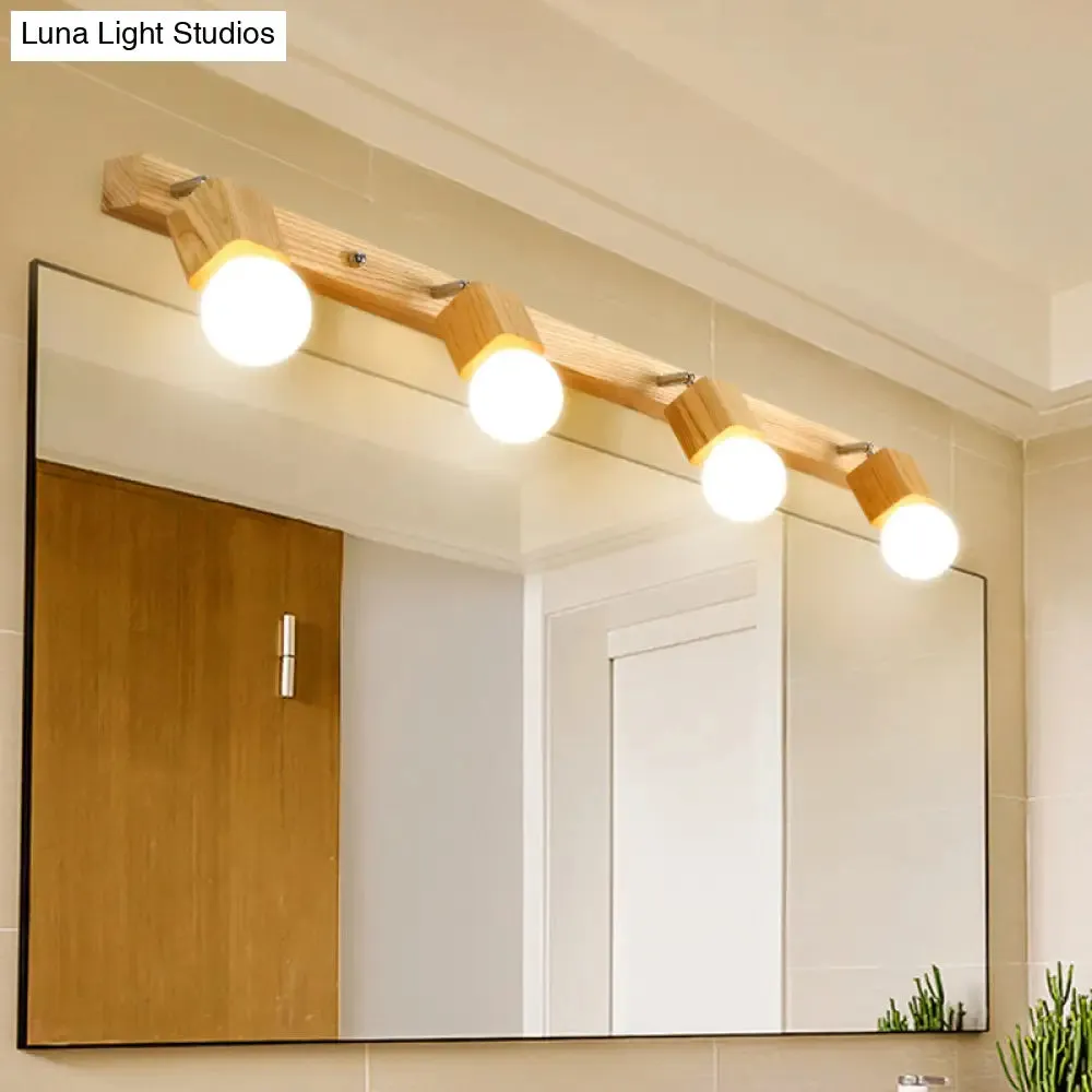 Adjustable Wooden Vanity Mirror Light: Modern Sconce for Bathroom Vanity