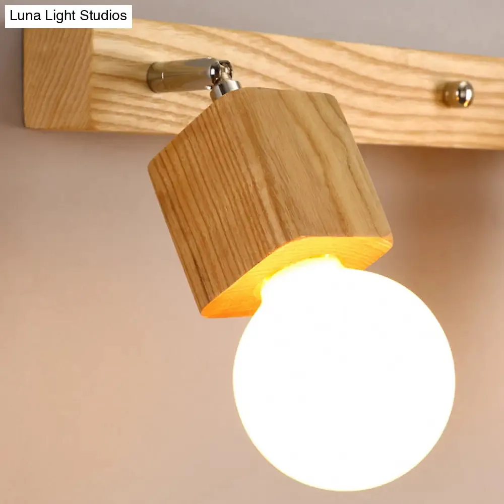 Adjustable Wooden Vanity Mirror Light: Modern Sconce for Bathroom Vanity