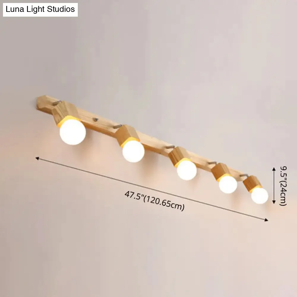 Adjustable Wooden Vanity Mirror Light: Modern Sconce for Bathroom Vanity