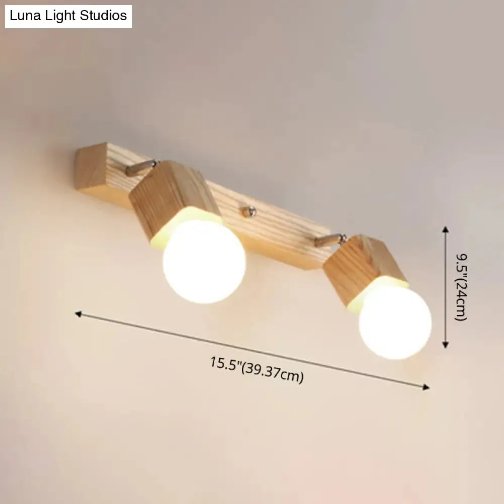 Adjustable Wooden Vanity Mirror Light: Modern Sconce for Bathroom Vanity