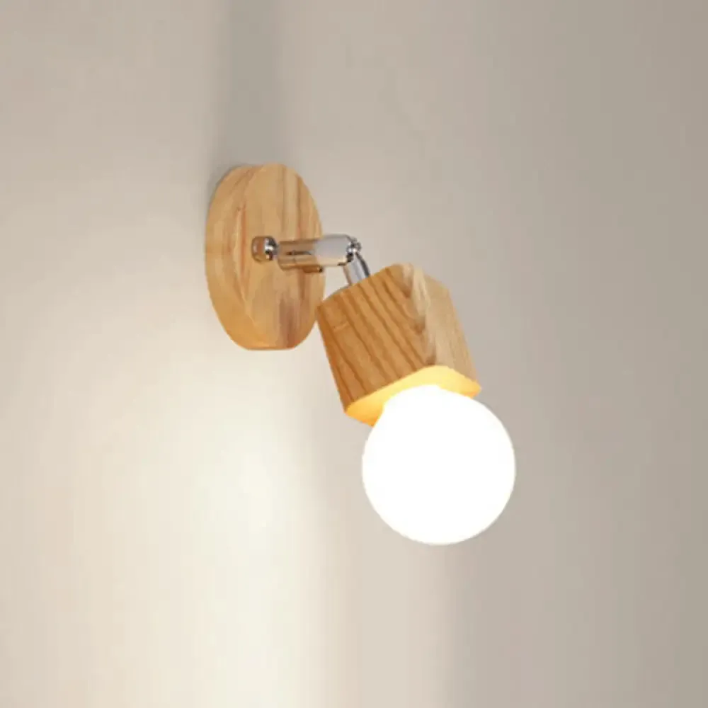 Adjustable Wooden Vanity Mirror Light: Modern Sconce for Bathroom Vanity