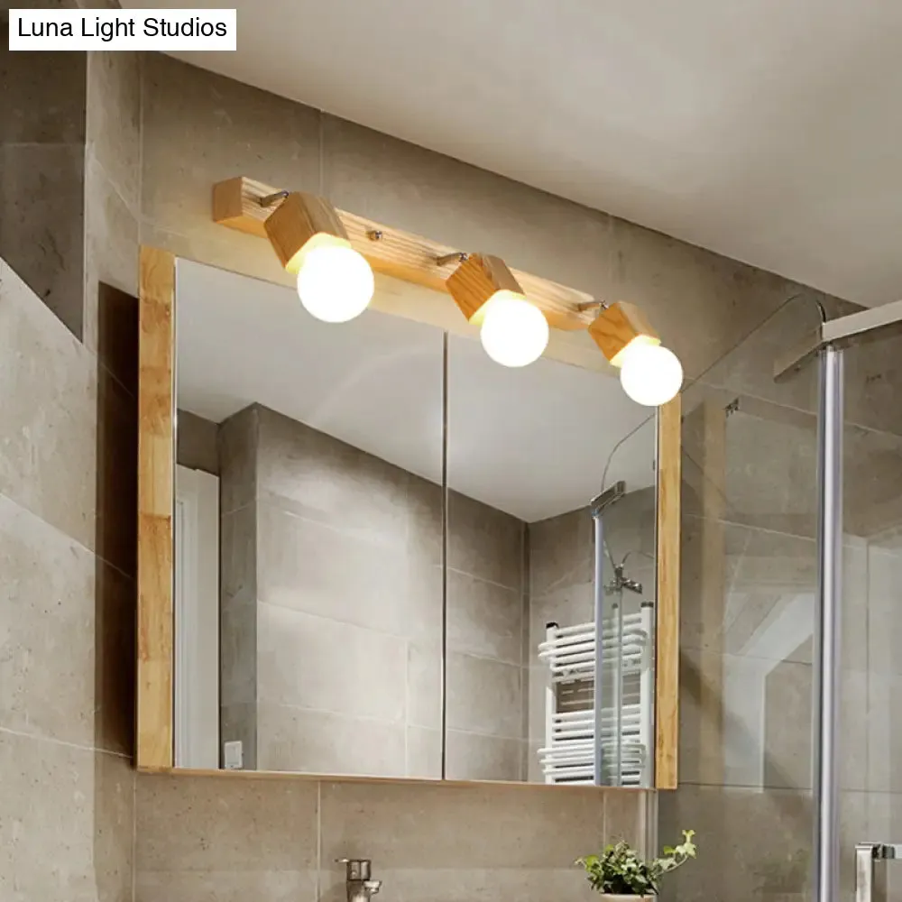 Adjustable Wooden Vanity Mirror Light: Modern Sconce for Bathroom Vanity