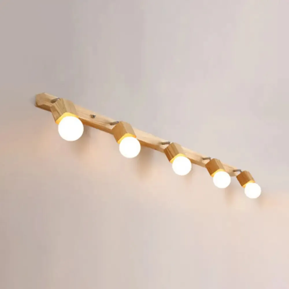 Adjustable Wooden Vanity Mirror Light: Modern Sconce for Bathroom Vanity