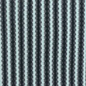 Airy Blue-Black-Gray Striped Stretch Thermal Knit Fabric