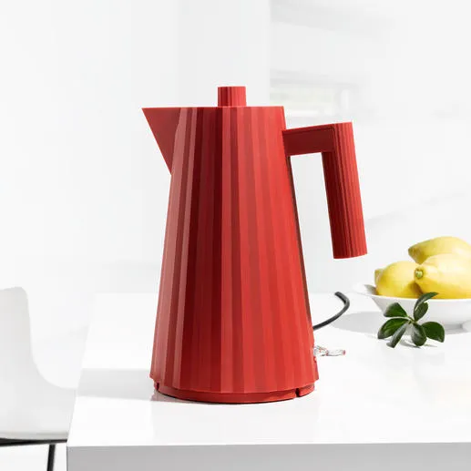 Alessi Plisse Electric Kettle Red