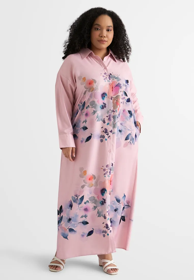 Alexa Floral Belted Long Shirt Dress