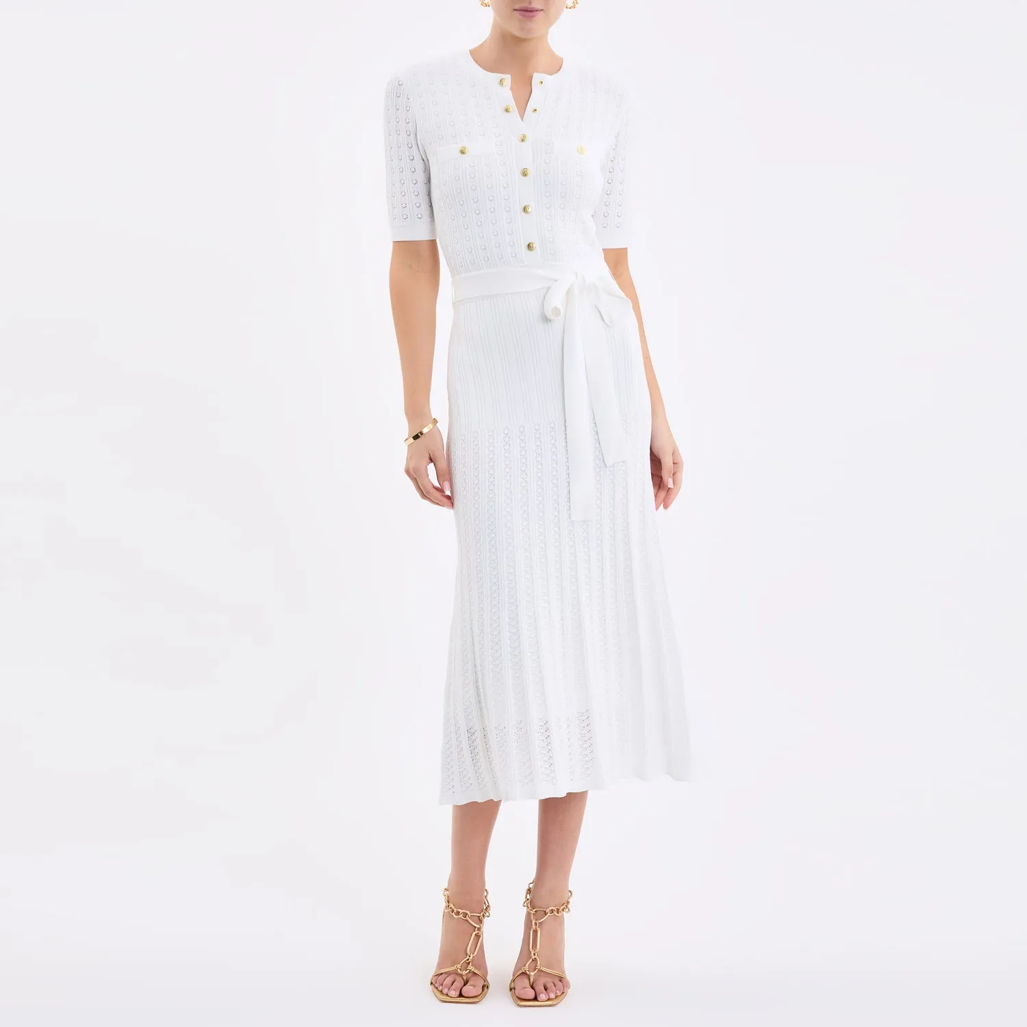 Alice Knit Midi Dress Ivory