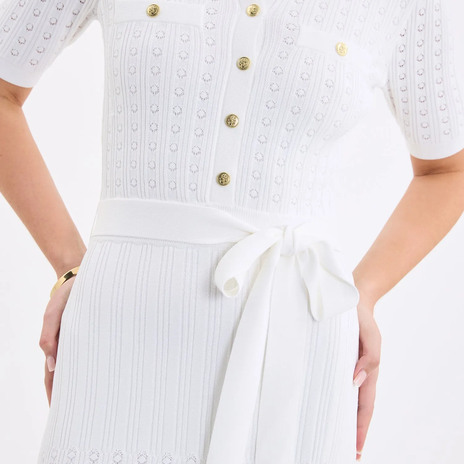 Alice Knit Midi Dress Ivory