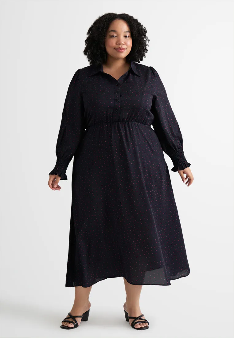 Amara Half Button Smock Sleeve Dress