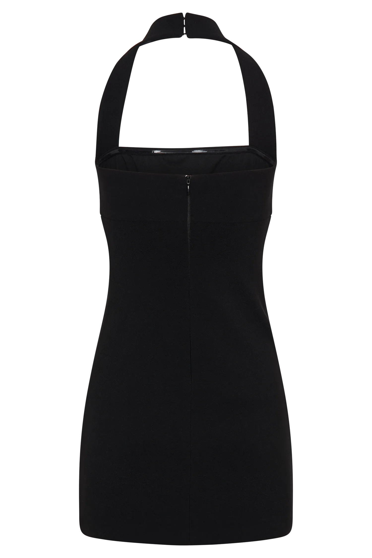 Amelita Suiting Halter Mini Dress - Black