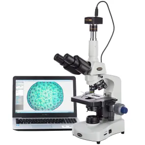 AmScope T340 Series Trinocular Compound Microscope 40X-2000X Magnification with 3W LED, 3D Mechanical Stage and 10MP USB 2.0 C-mount Camera