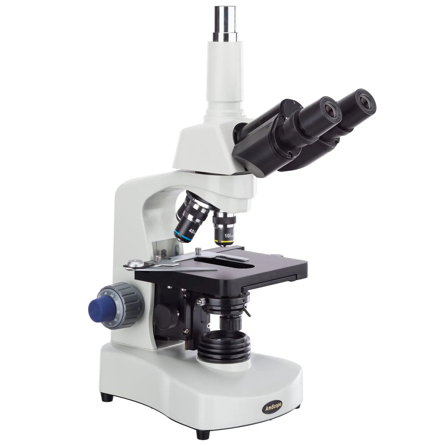 AmScope T340 Series Trinocular Compound Microscope 40X-2000X Magnification with 3W LED, 3D Mechanical Stage and 10MP USB 2.0 C-mount Camera