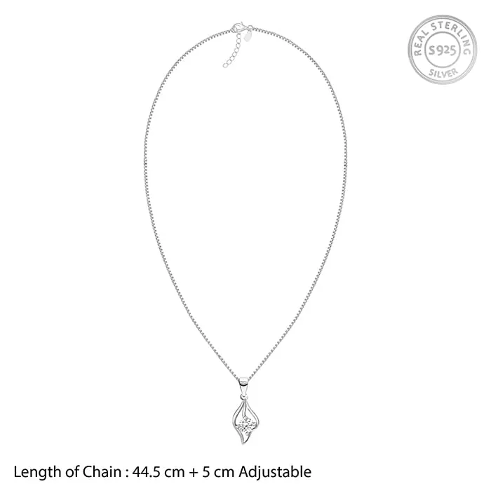 Anushka Sharma Silver Falling Dew Pendant with Box Chain