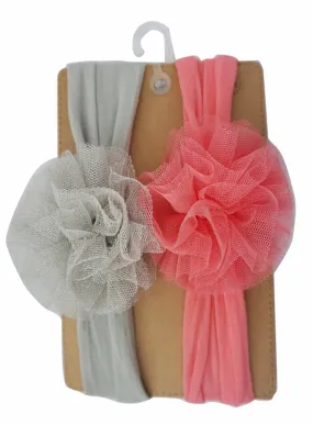 Baby Girl's Big Mesh Flower Headband (Set of 2pcs)