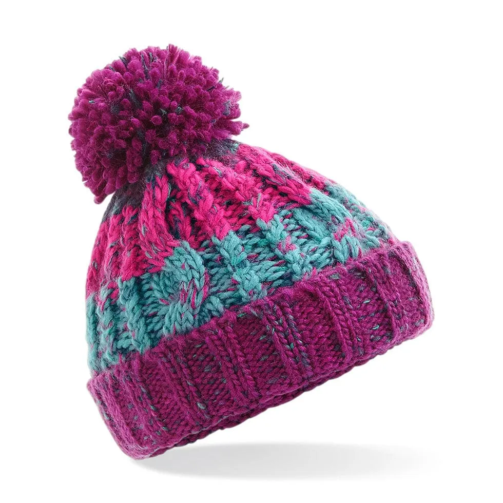 Beechfield Children's Corkscrew Pom Pom Beanie