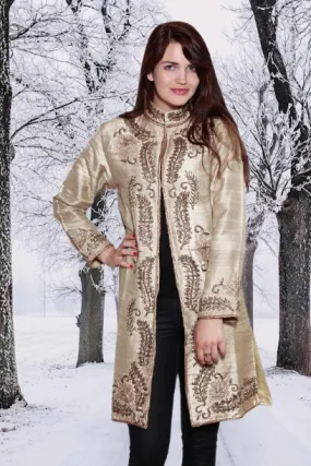 Beige Maharani Silk Jacket