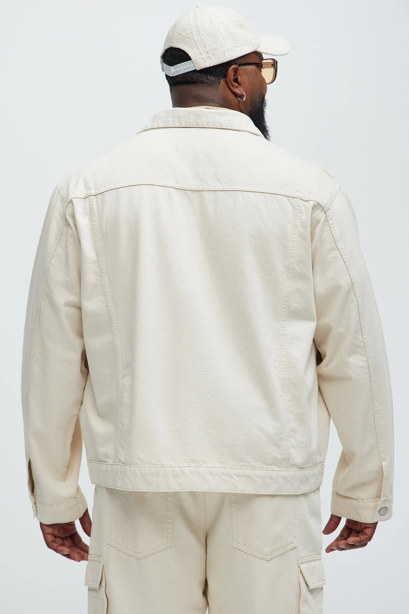 Benson Distressed Trucker Jacket - Cream