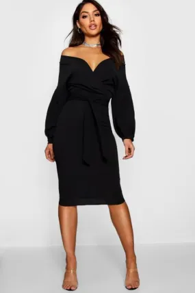 Black Balloon Sleeves Dress