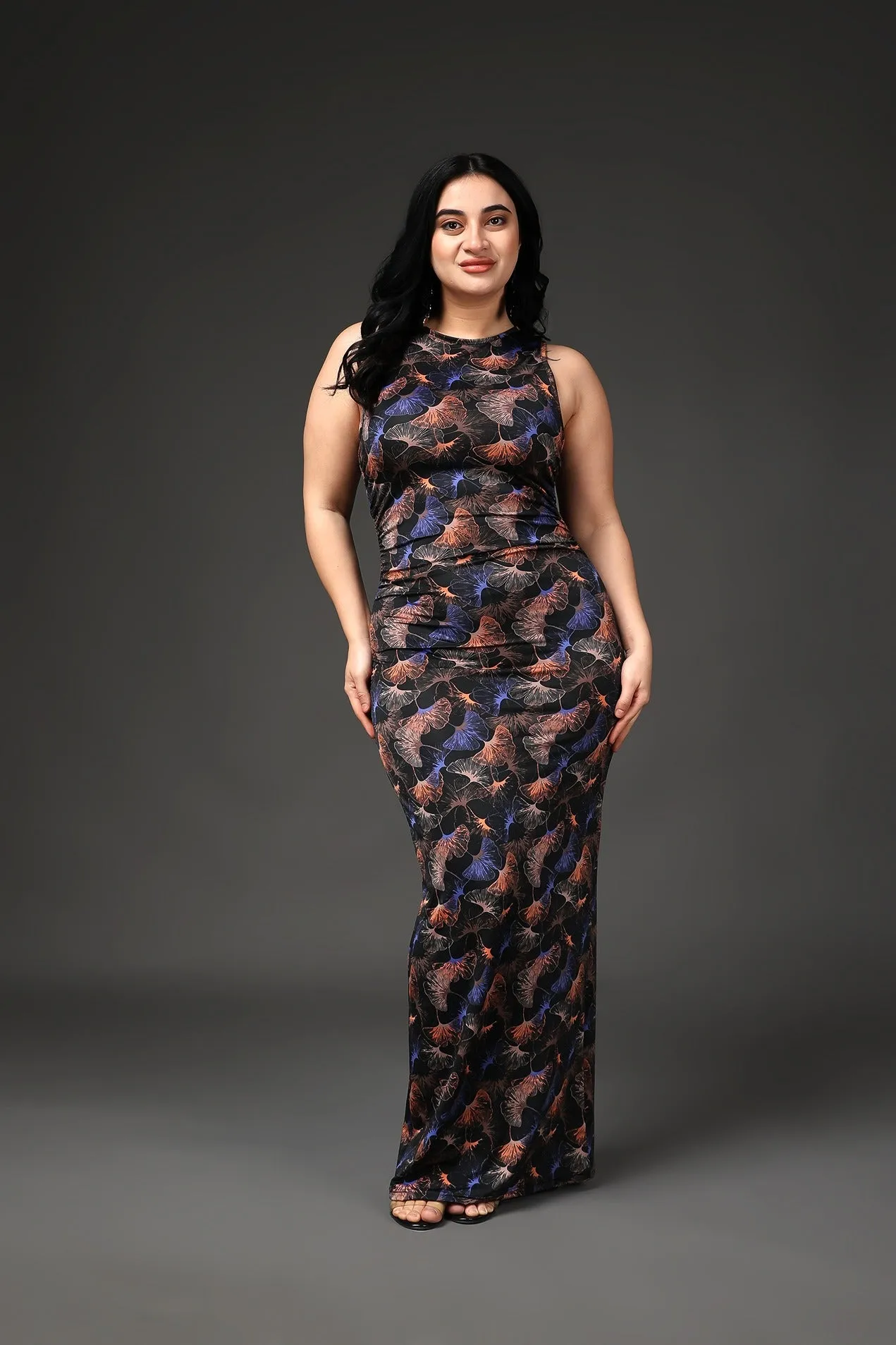 Black Jungle Printed Bodycon Dress