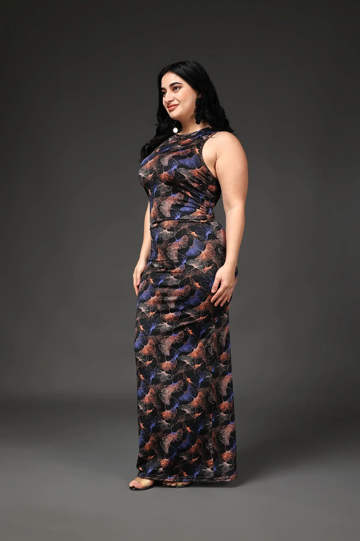 Black Jungle Printed Bodycon Dress