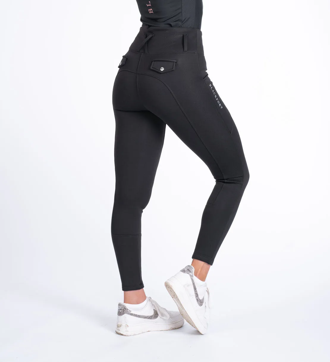 Black Non Silicone Thermafleece Winter Breggings