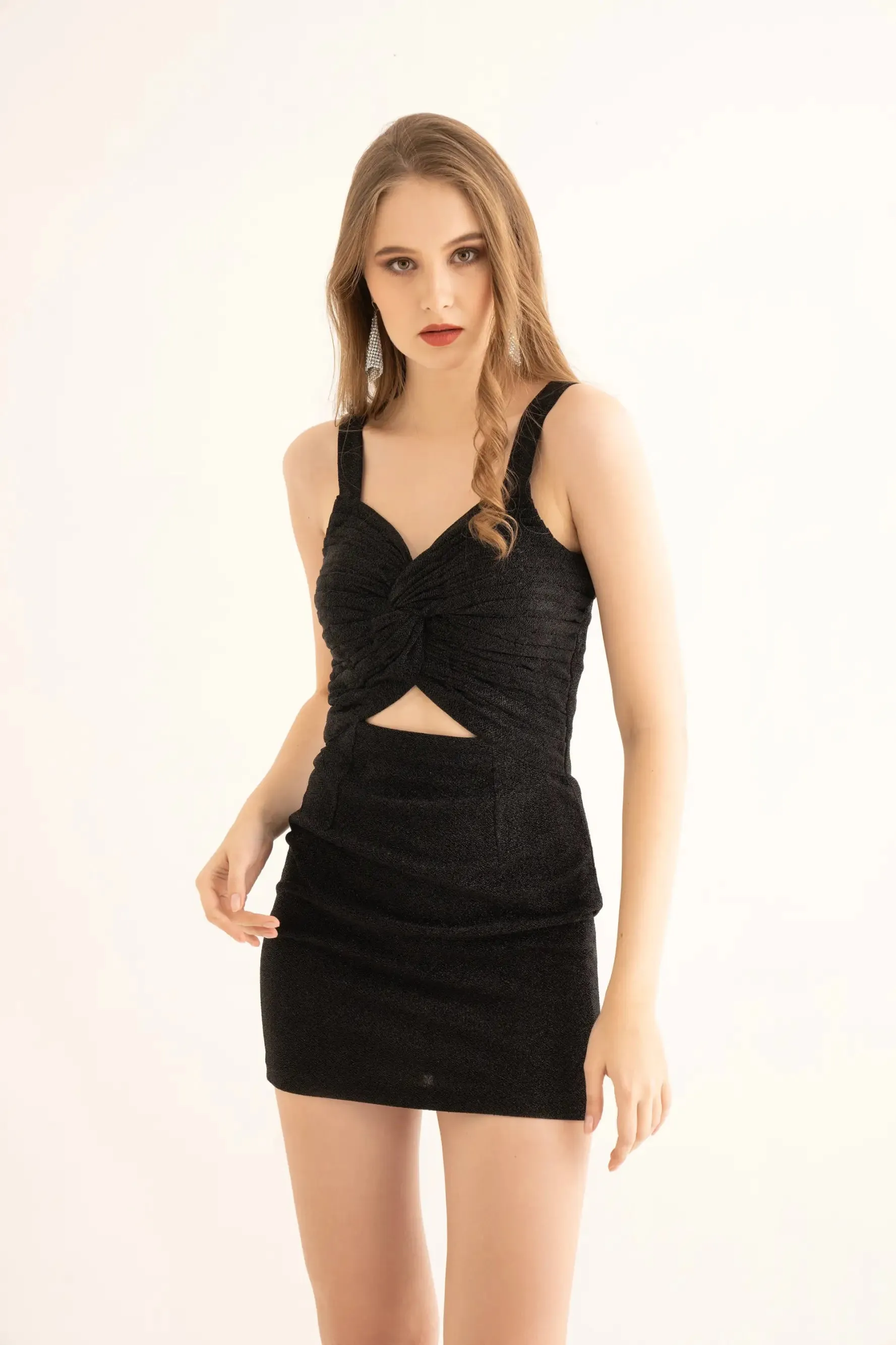 Black Shimmer Bodycon Dress