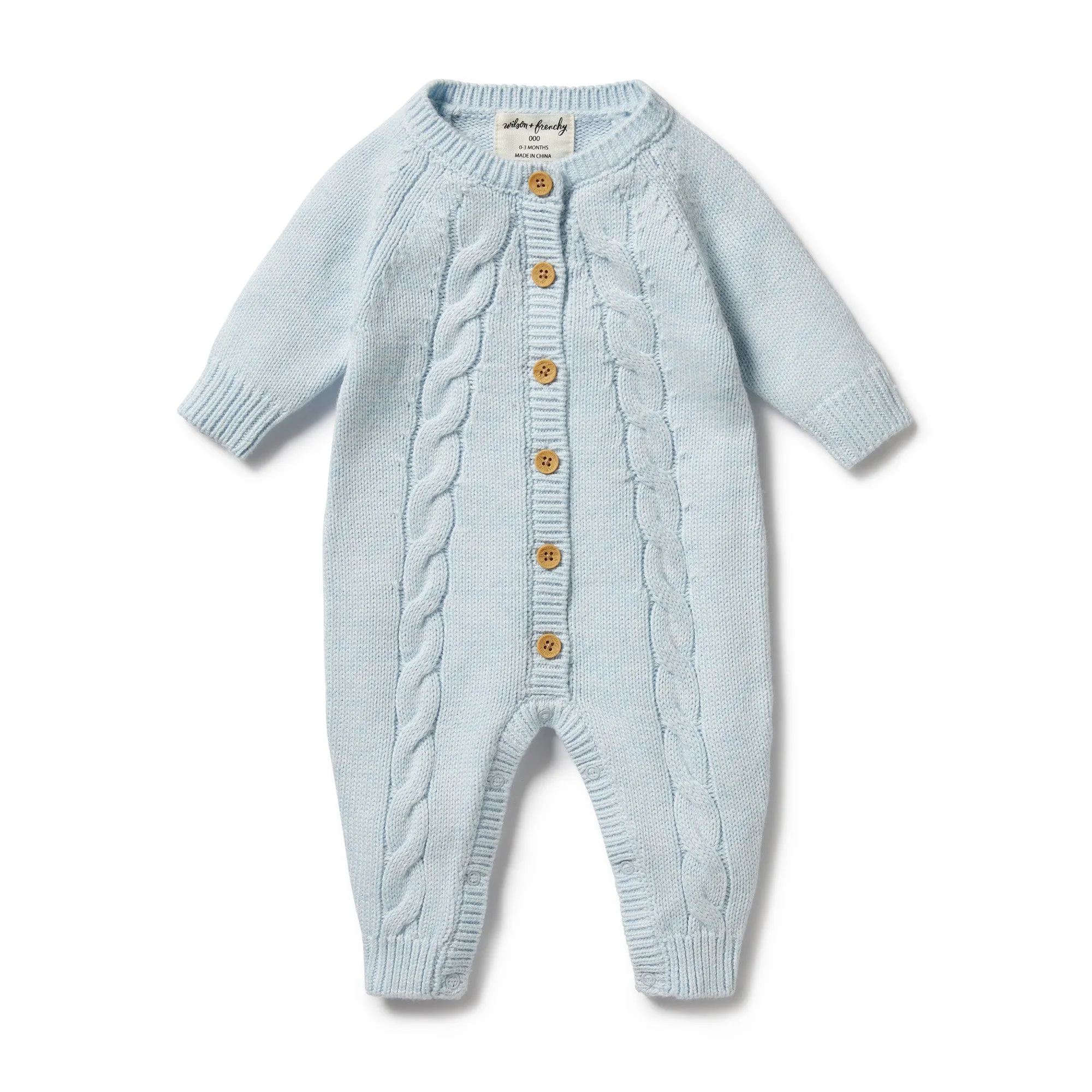 Bluebell Knitted Cable Growsuit