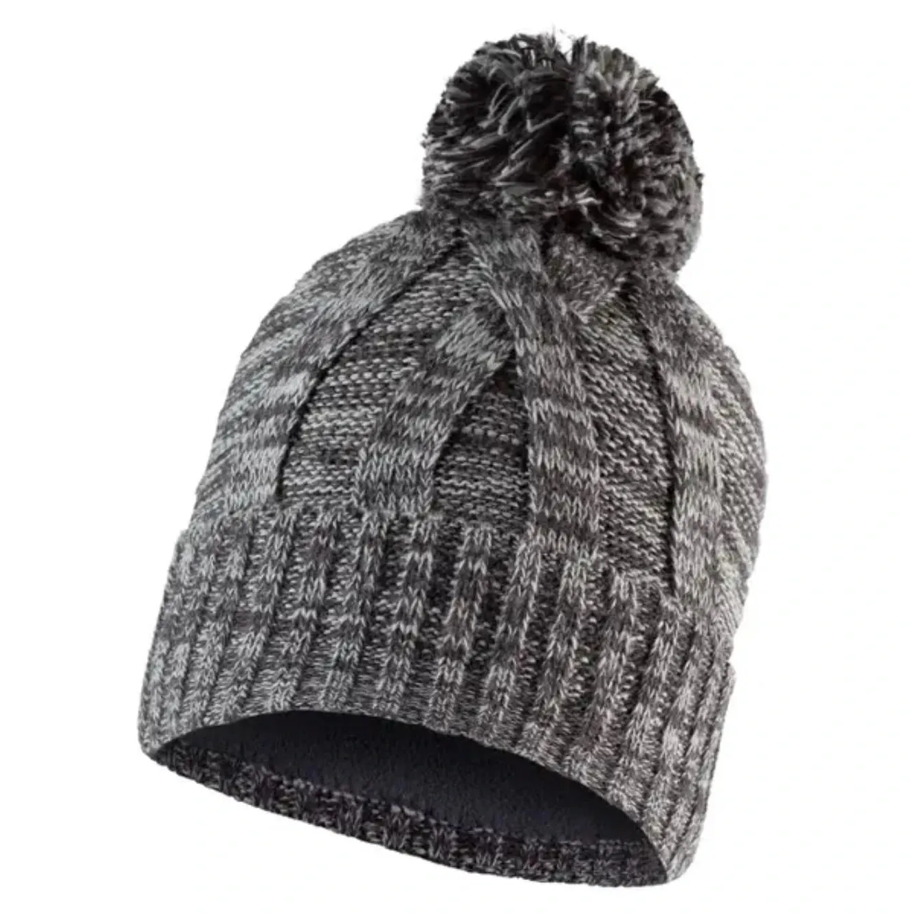 Buff Knitted & Fleece Band Hat Blein Grey