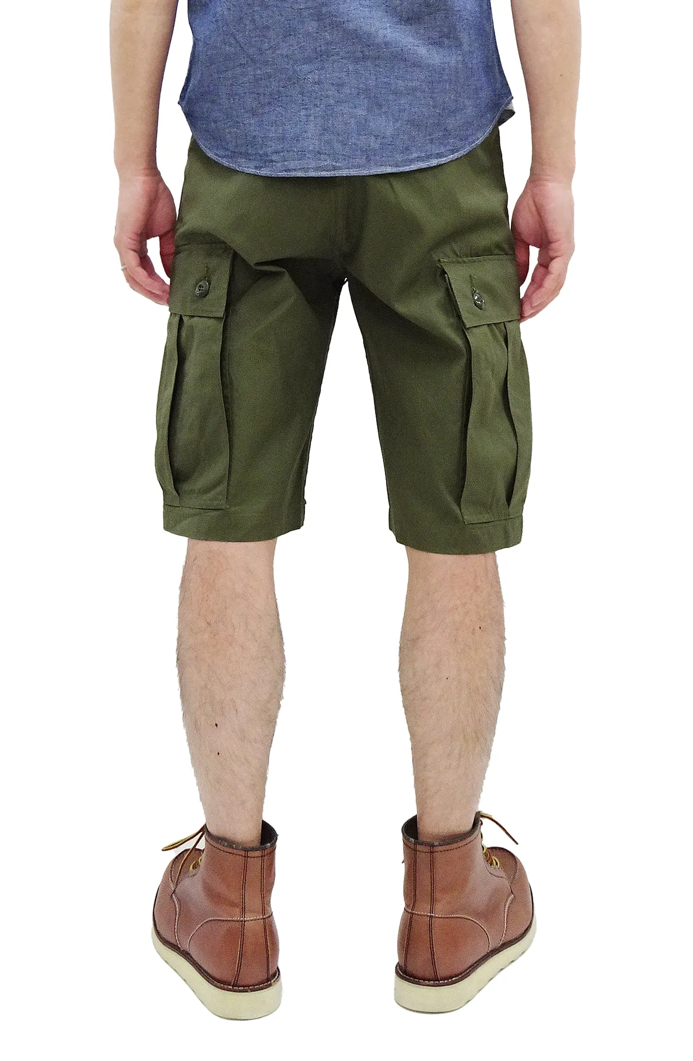 Buzz Rickson Cargo Shorts Men's Knee-Length Version of the US Army Vietnam Tropical Jungle Trousers BR51907 Olive