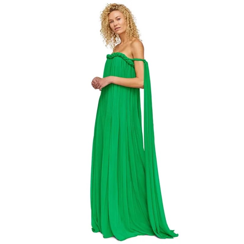 Camilla Draped Floor Length Dress - Jade