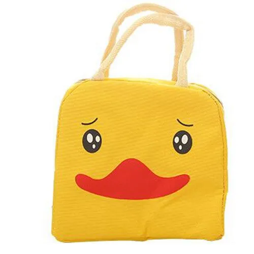 Cartoon Animal Duck Lunch Bag Portable Insulated Cooler Bags Thermal Food Picnic Lunch Bags Women Kids Lunch Box Bag Tote