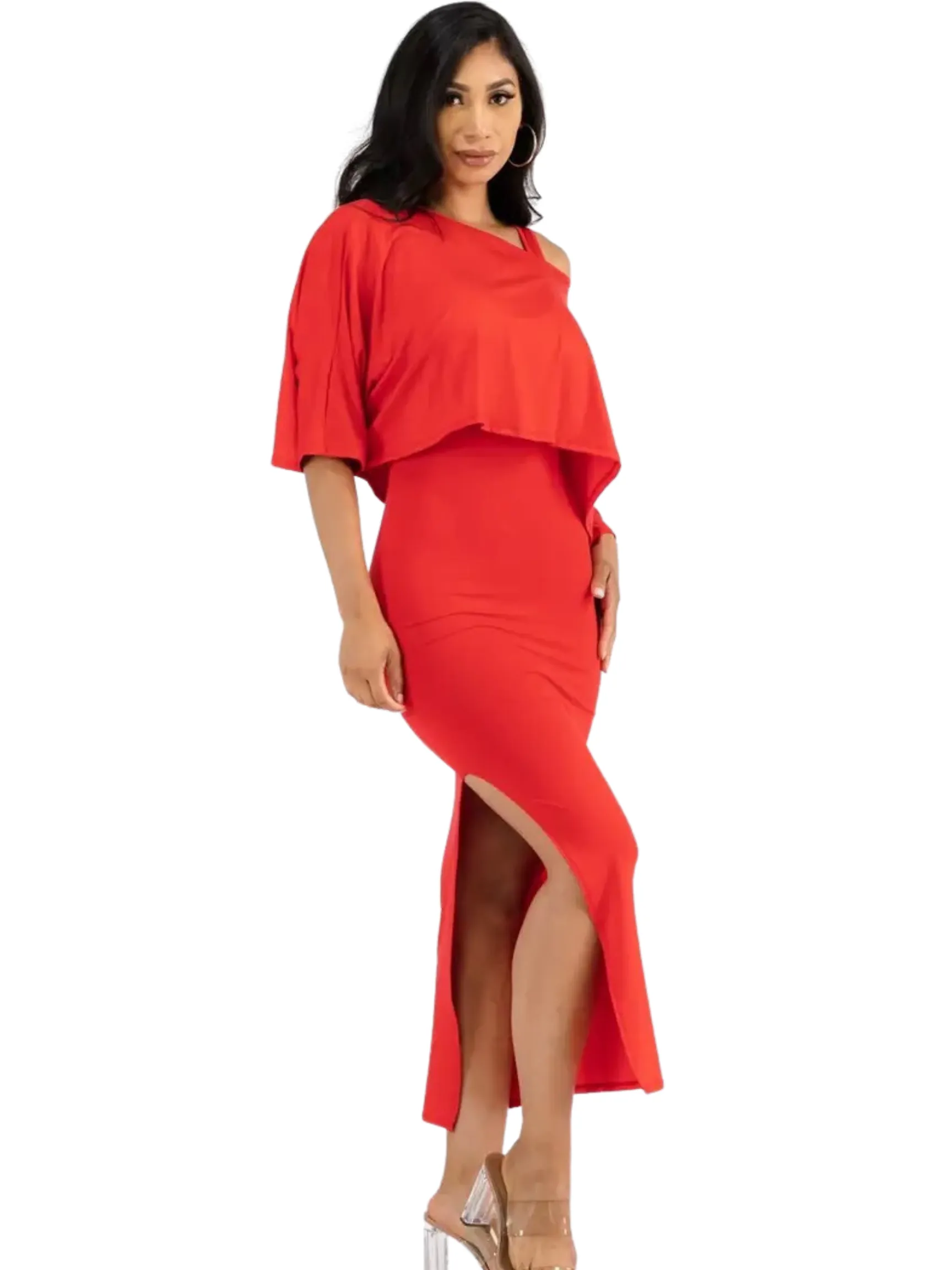 Cayenne Red Double Layer Maxi Dress