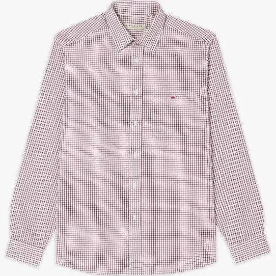 Collins Shirt - Check - Burgundy/White