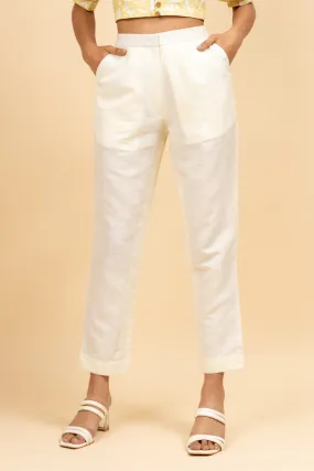 Comfortable Office White Women's Pant