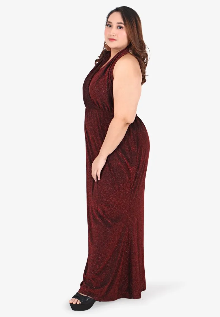 Crawford Glamorous Bareback Evening Dress - Red