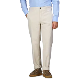 Cream Beige Cotton Moleskin Slacks Chinos