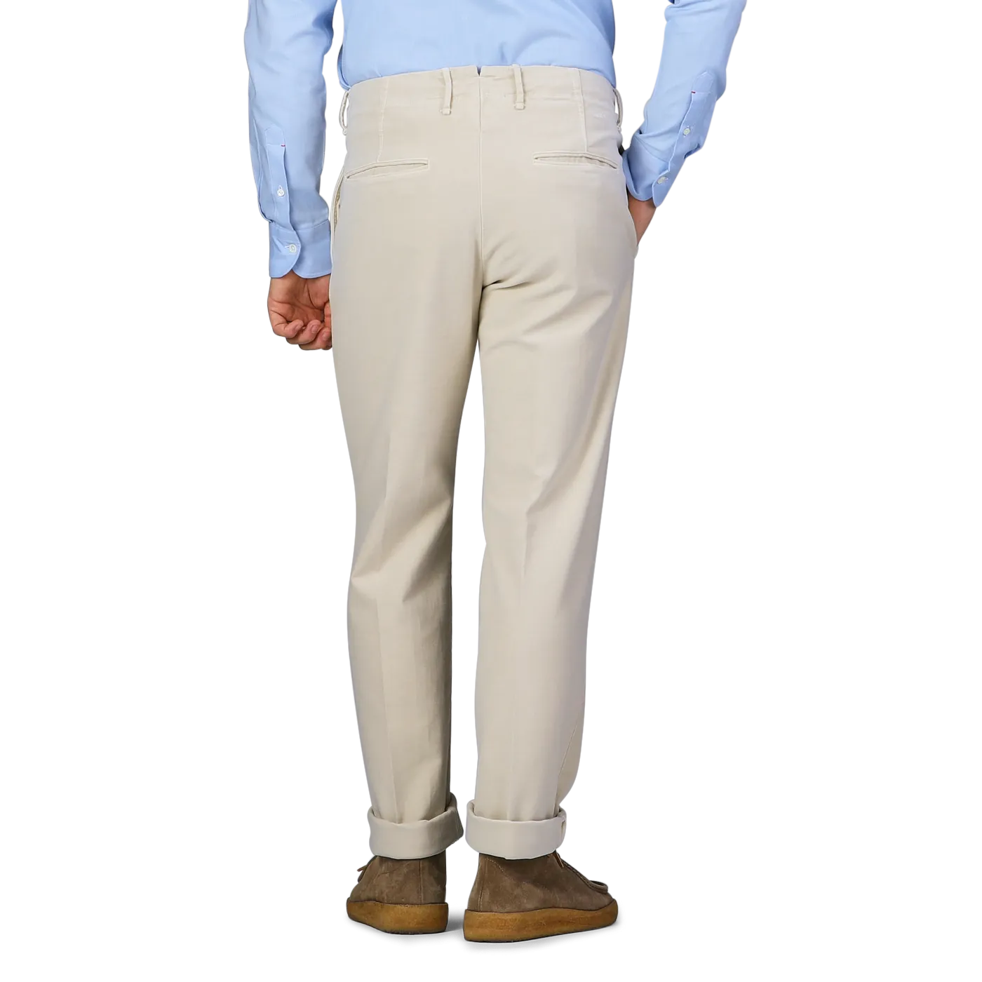 Cream Beige Cotton Moleskin Slacks Chinos