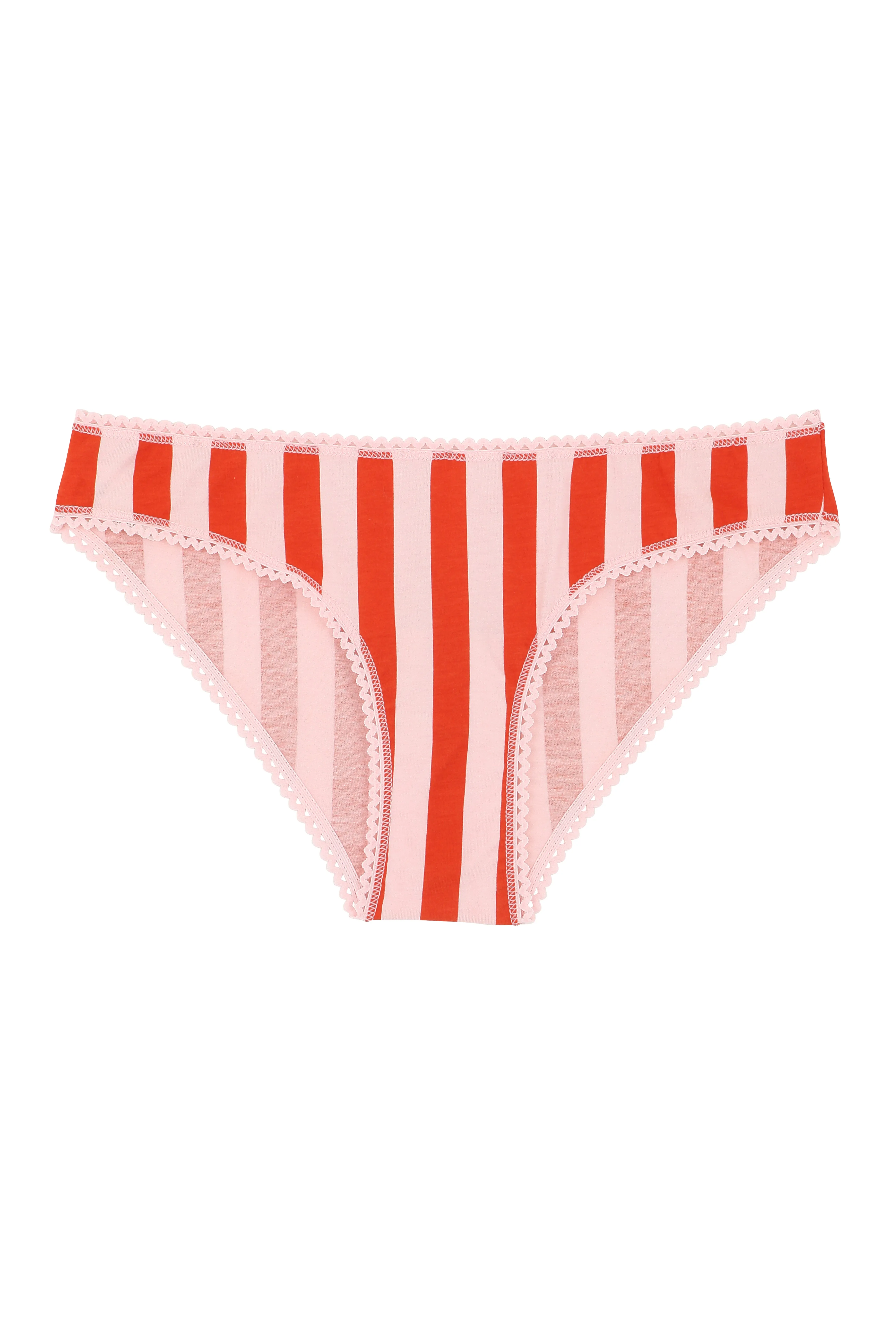 Culotte Coton BIO - Rayures Rose et Rouge