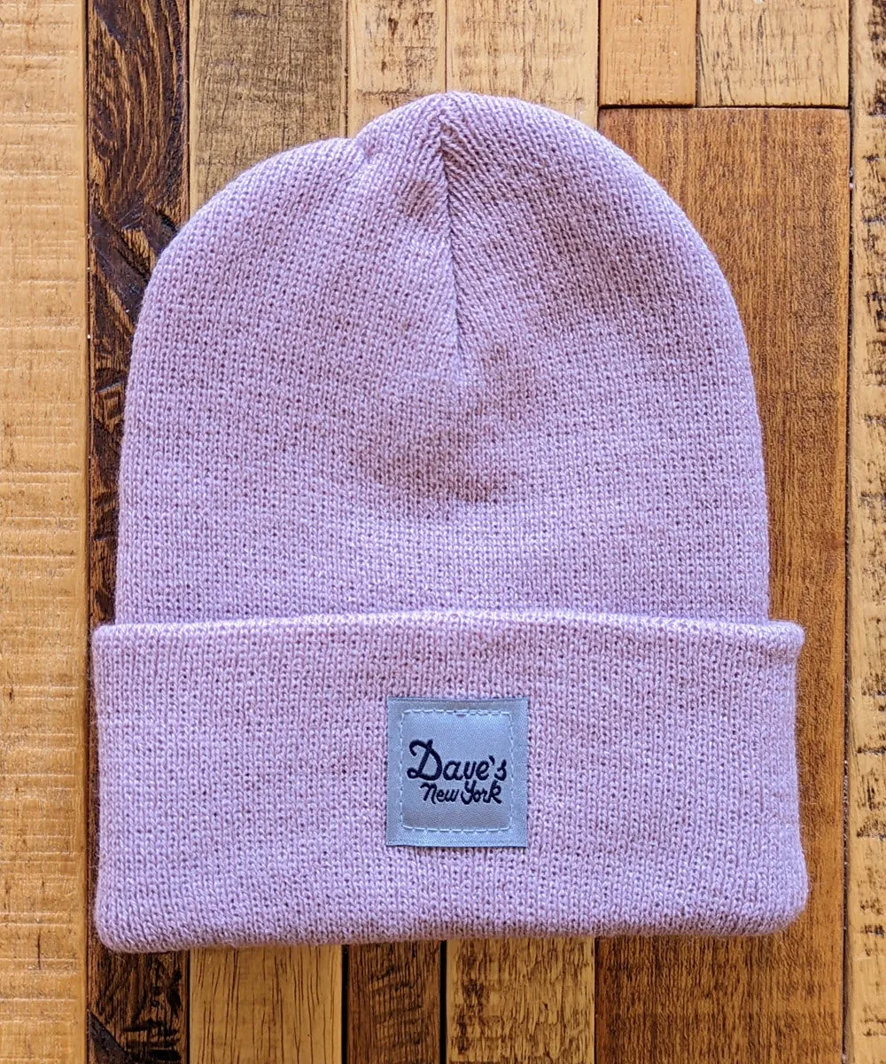 Dave's New York Kids' Vintage Logo Beanie - Pale Rose