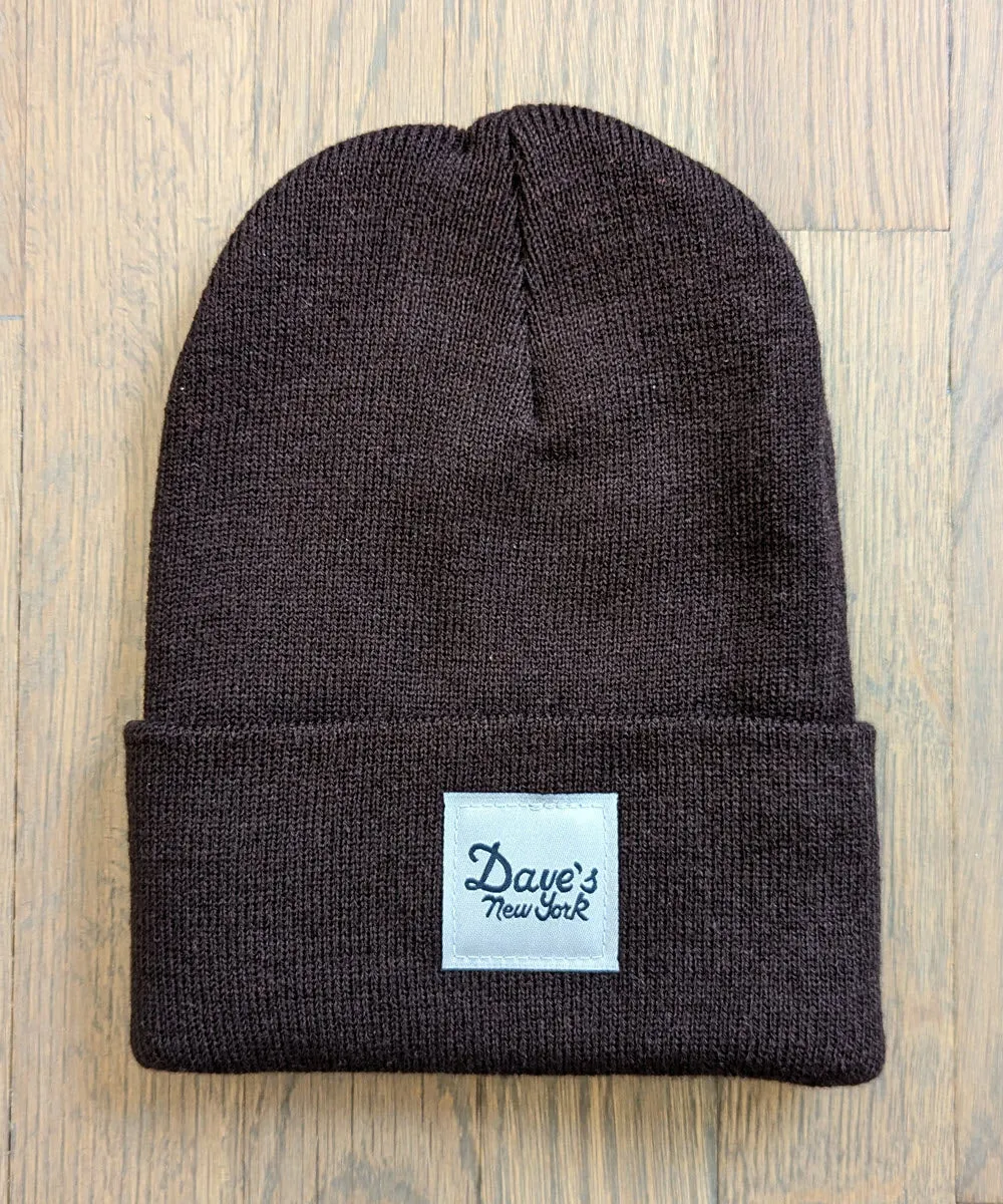 Dave's New York Vintage Logo Beanie - Dark Brown