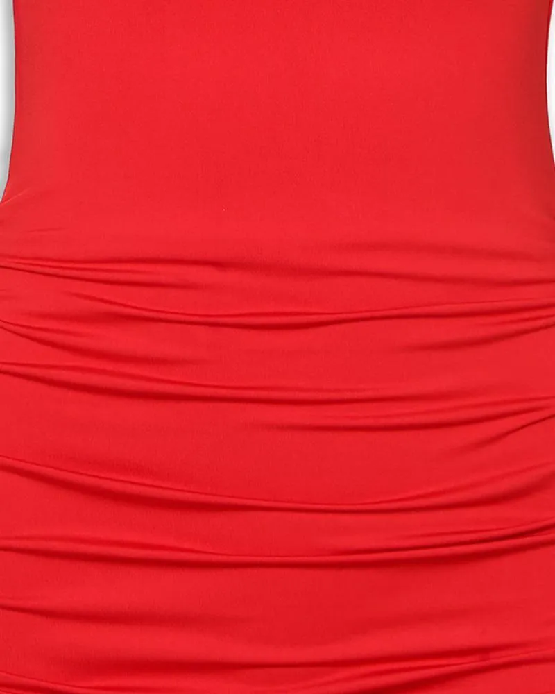 Dunnmall Open Back Ruched Design Bodycon Dress