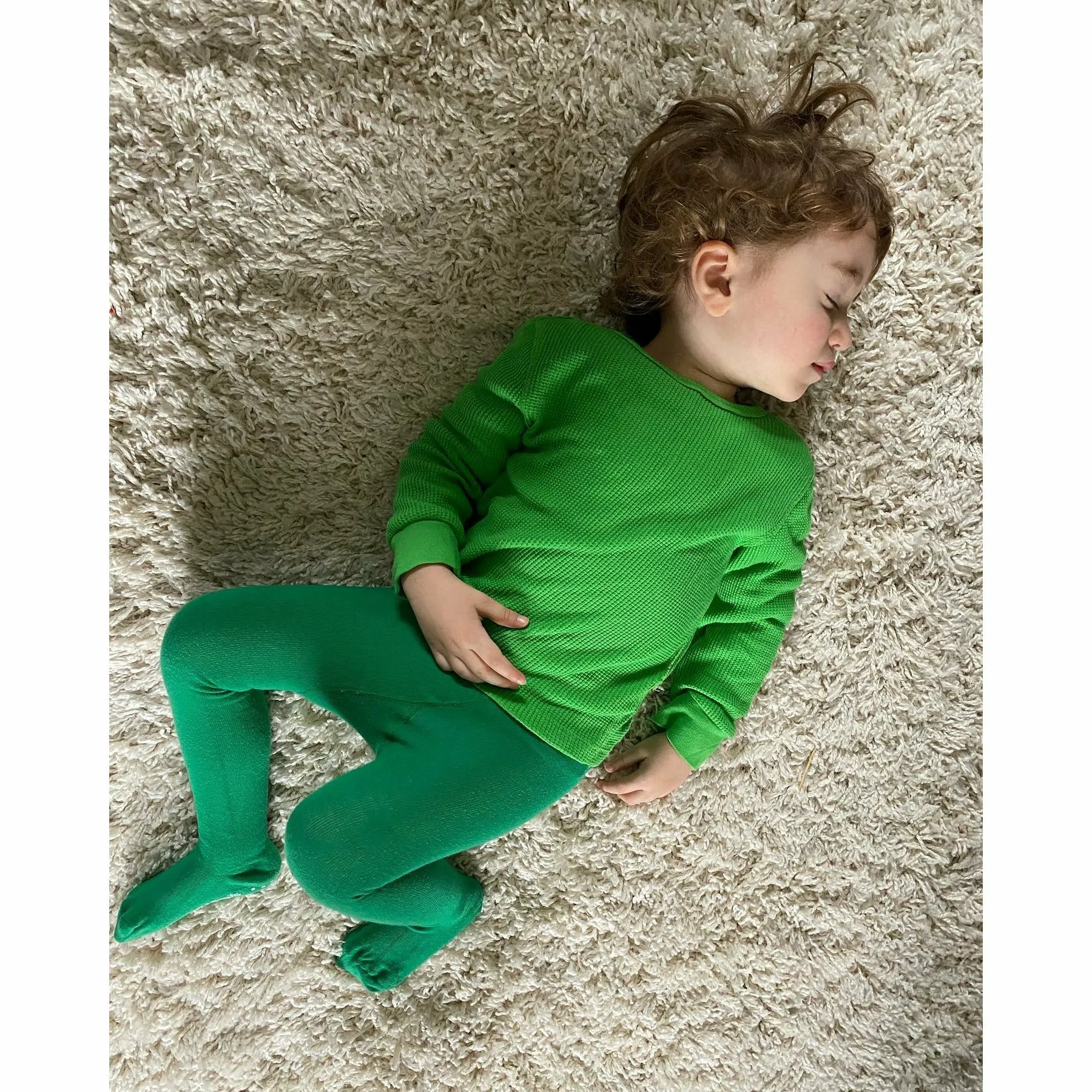 Emerald Green Kids' Block Colour Tights